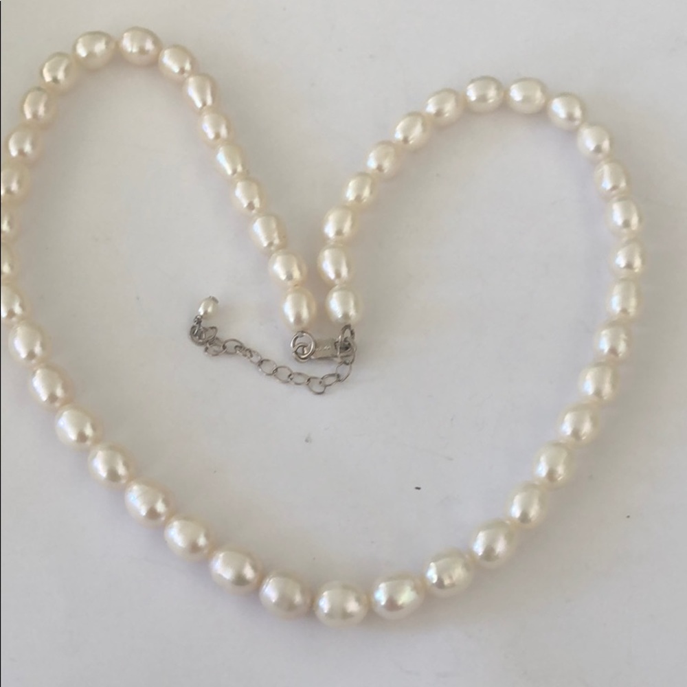Signed FAS 925 Pearl 18” Necklace